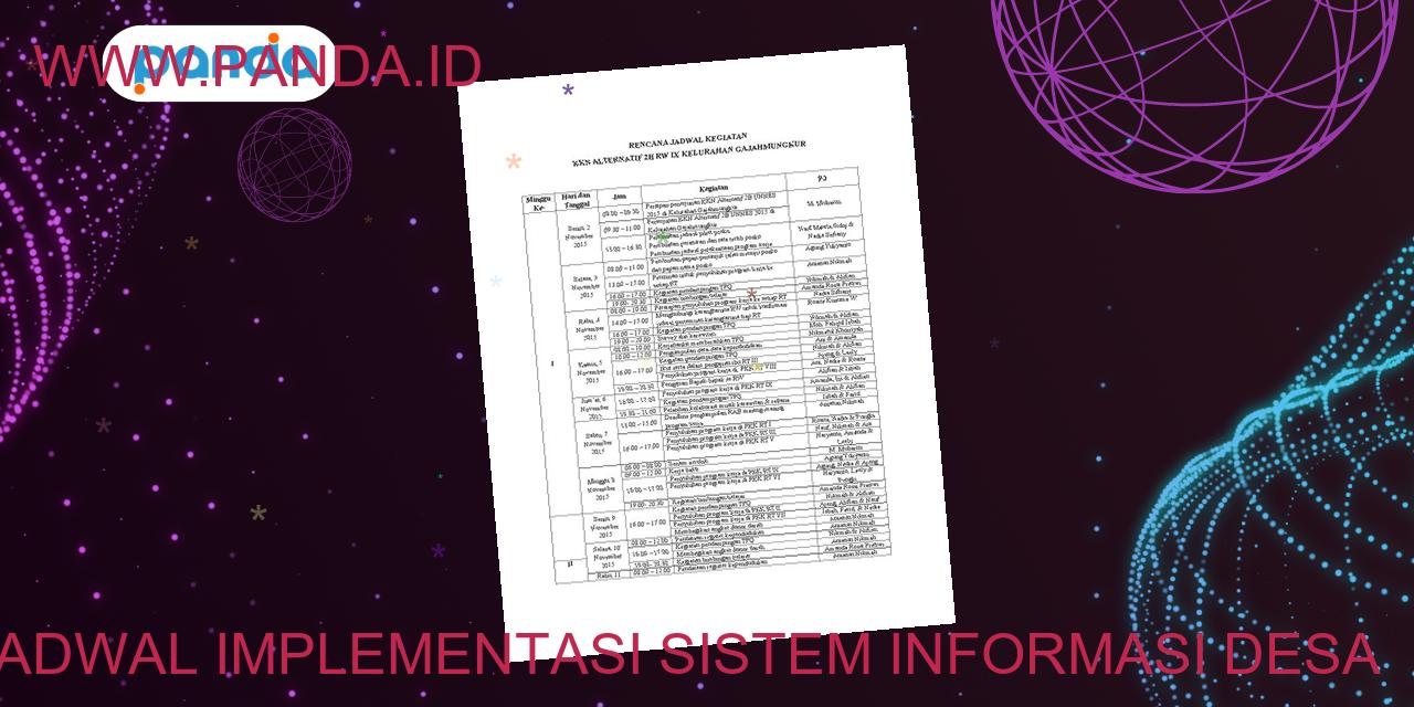 Penyusunan jadwal implementasi sistem informasi desa