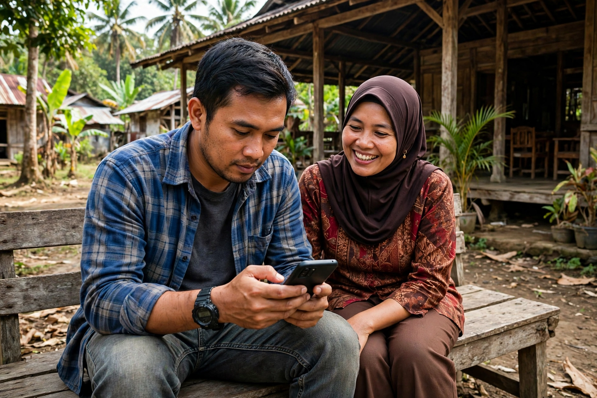 Warga desa mengajukan layanan administrasi melalui sistem informasi desa