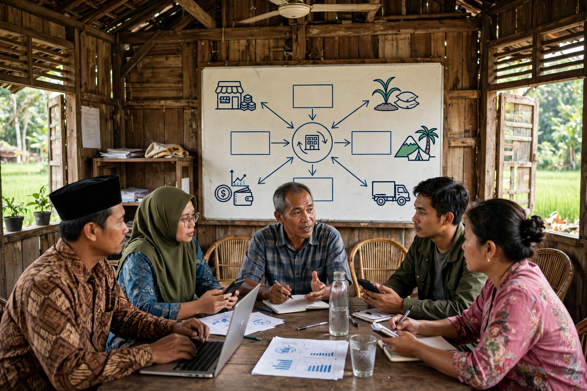 Musyawarah warga membahas digitalisasi BUMDes di balai desa