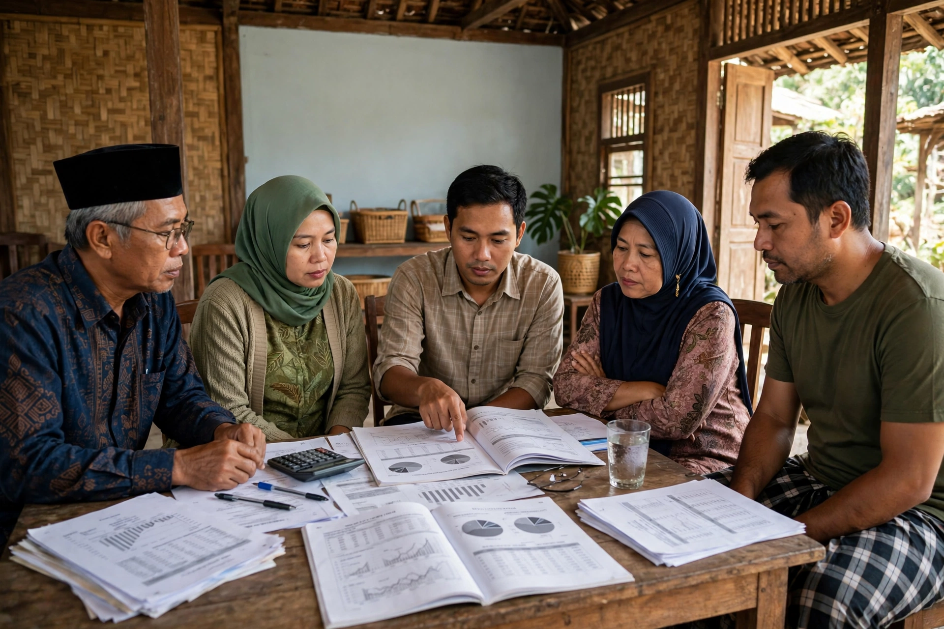 Musyawarah warga desa membahas anggaran desa secara terbuka sebagai wujud transparansi desa