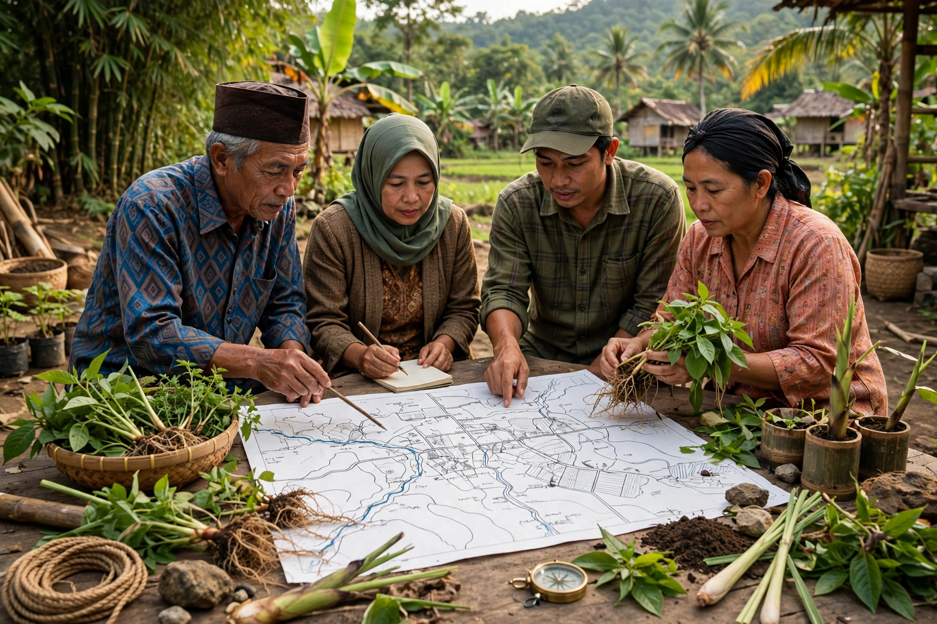Pemetaan potensi alam desa bersama warga desa