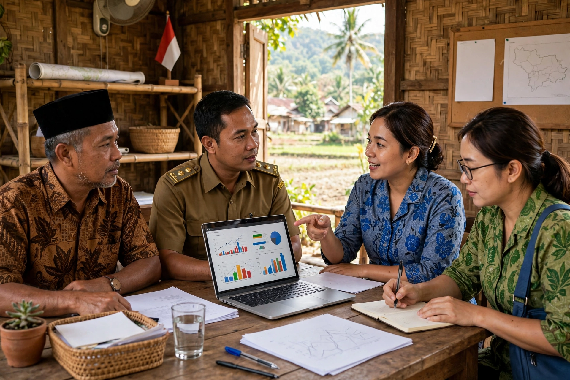 Pengelola pasar desa mengelola data pedagang dan retribusi