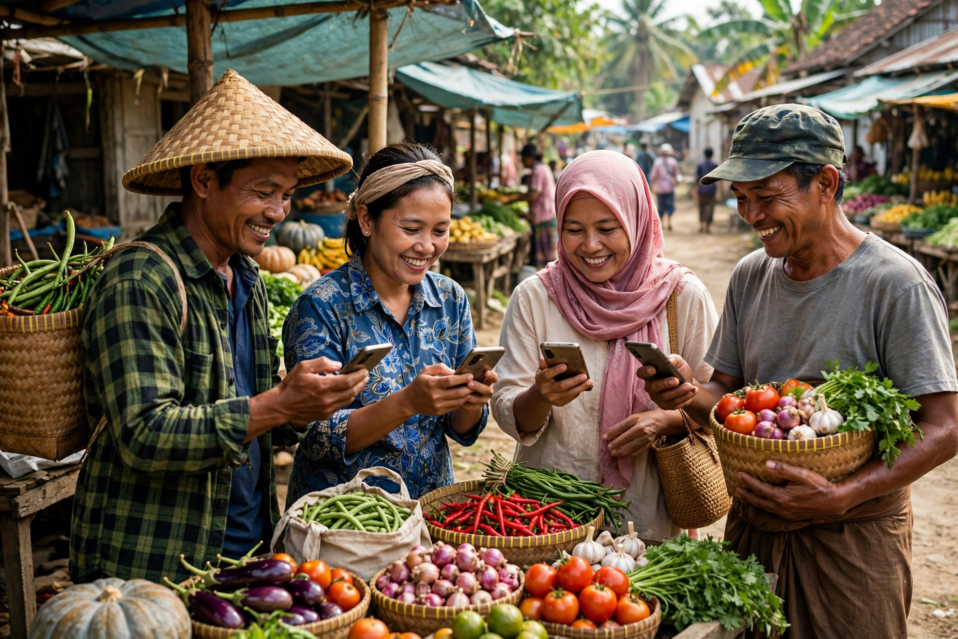 Warga desa memanfaatkan pembayaran digital di pasar untuk mengurangi ketimpangan finansial desa