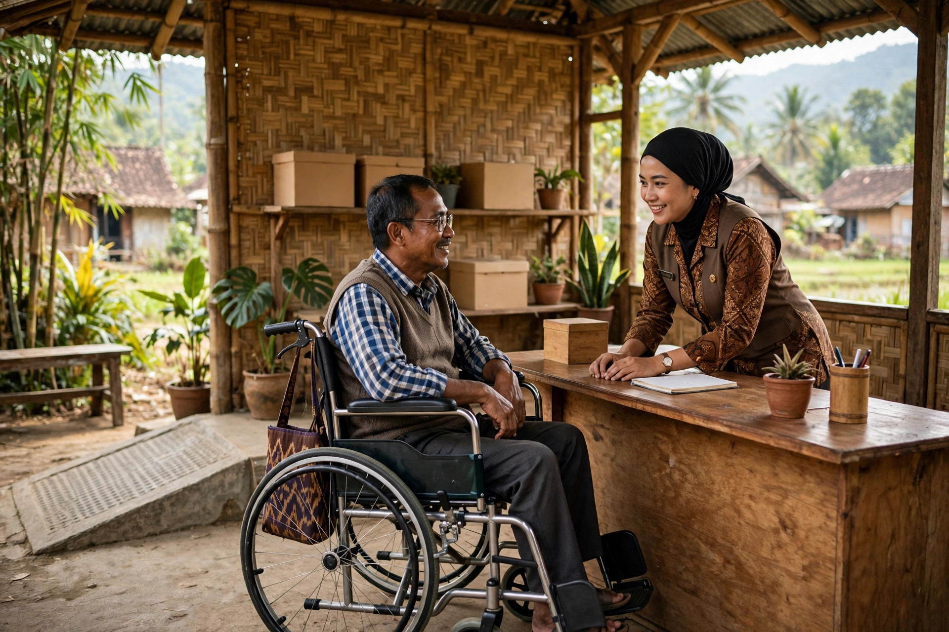 Penyandang disabilitas mengakses layanan desa ramah difabel