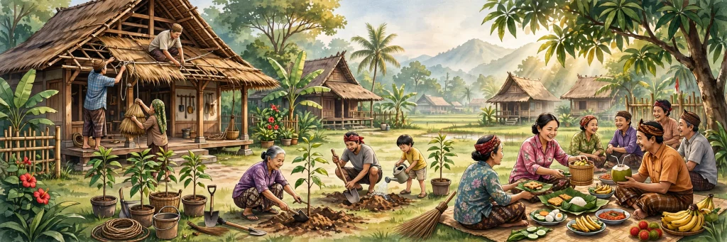 gotong royong desa revitalisasi lembaga adat