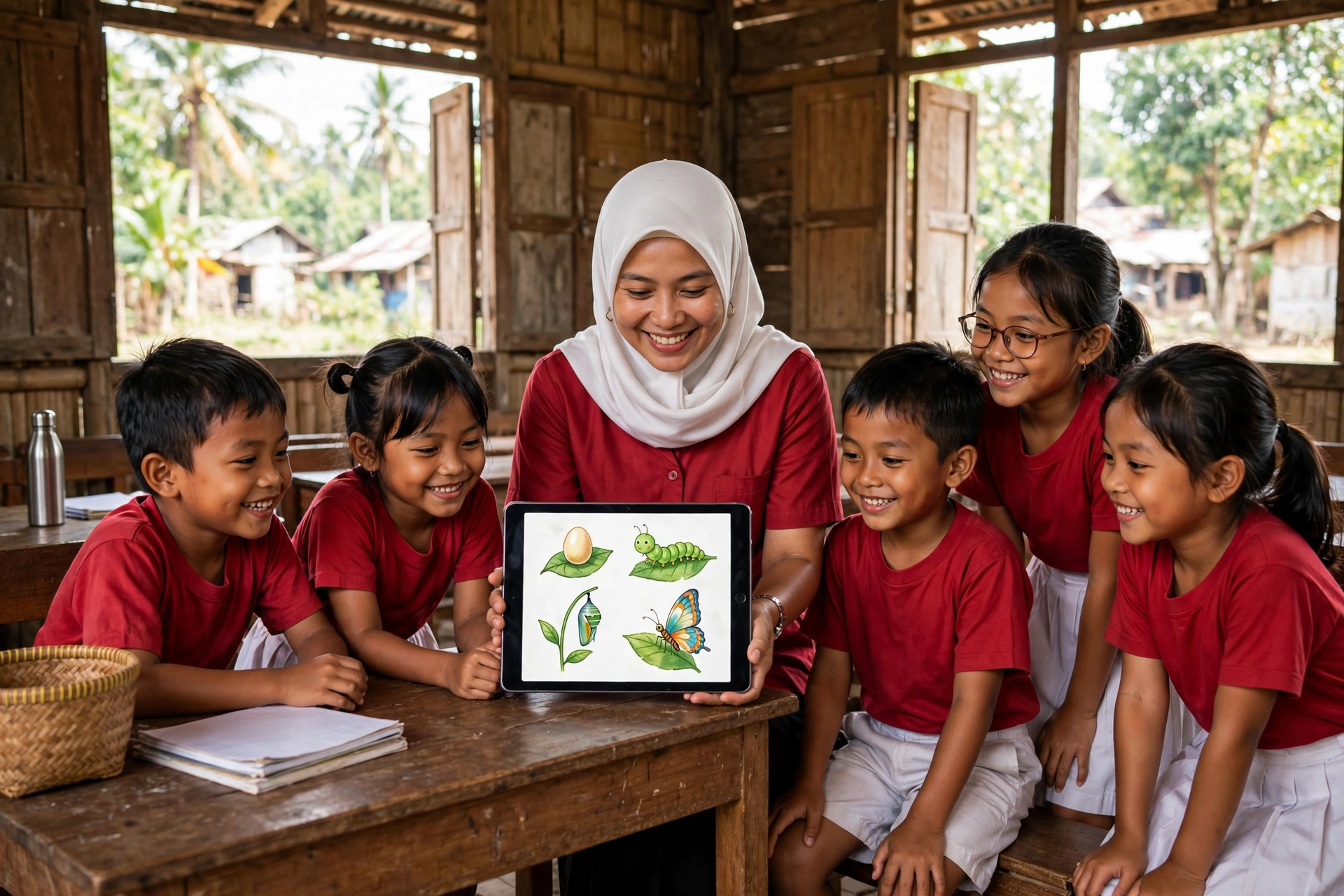 Pusat belajar komunitas meningkatkan pendidikan desa di balai desa