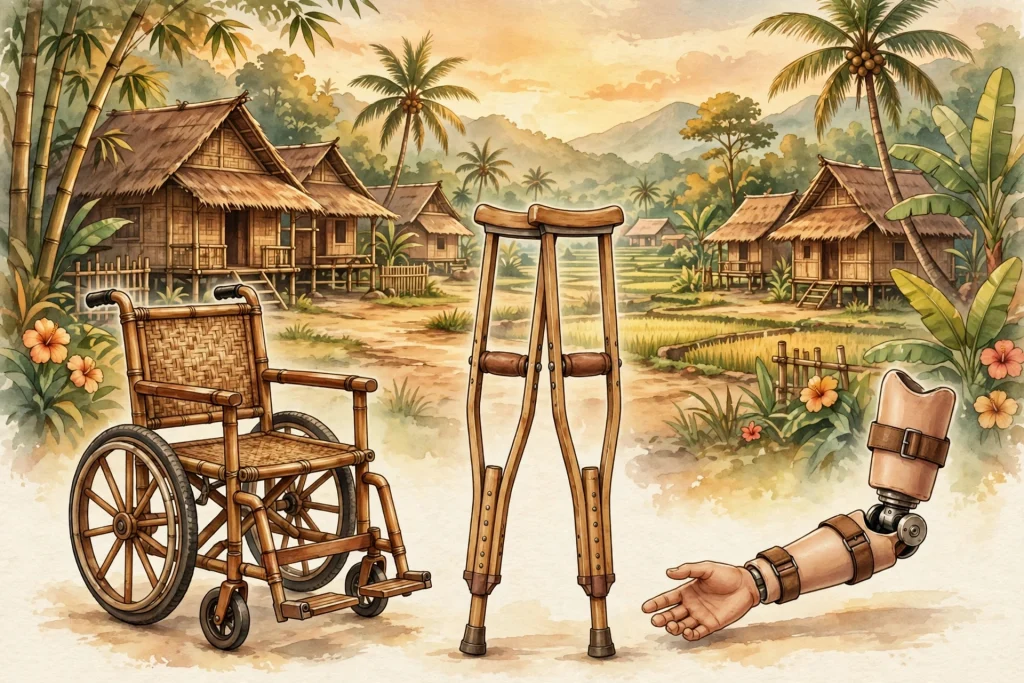 Ilustrasi alat bantu disabilitas murah dan mudah diakses