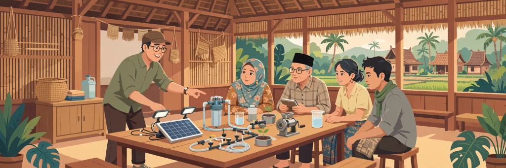 Pelatihan dan edukasi teknologi tepat guna melalui lokakarya warga desa