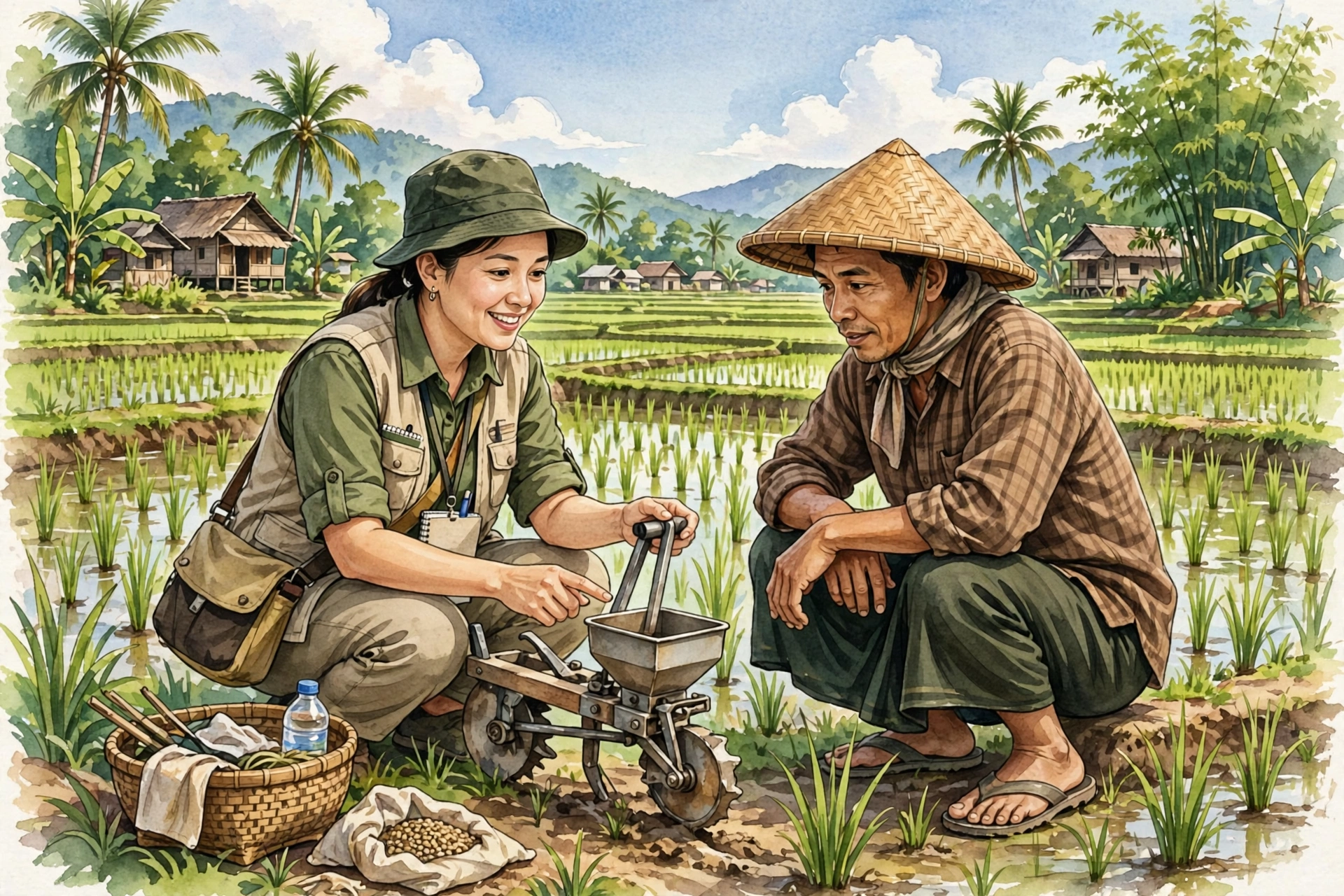 Pendampingan pelatihan dan edukasi teknologi di lahan pertanian desa