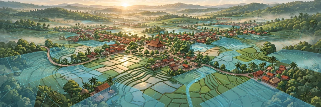 Ilustrasi masterplan desa untuk desa ramah lingkungan
