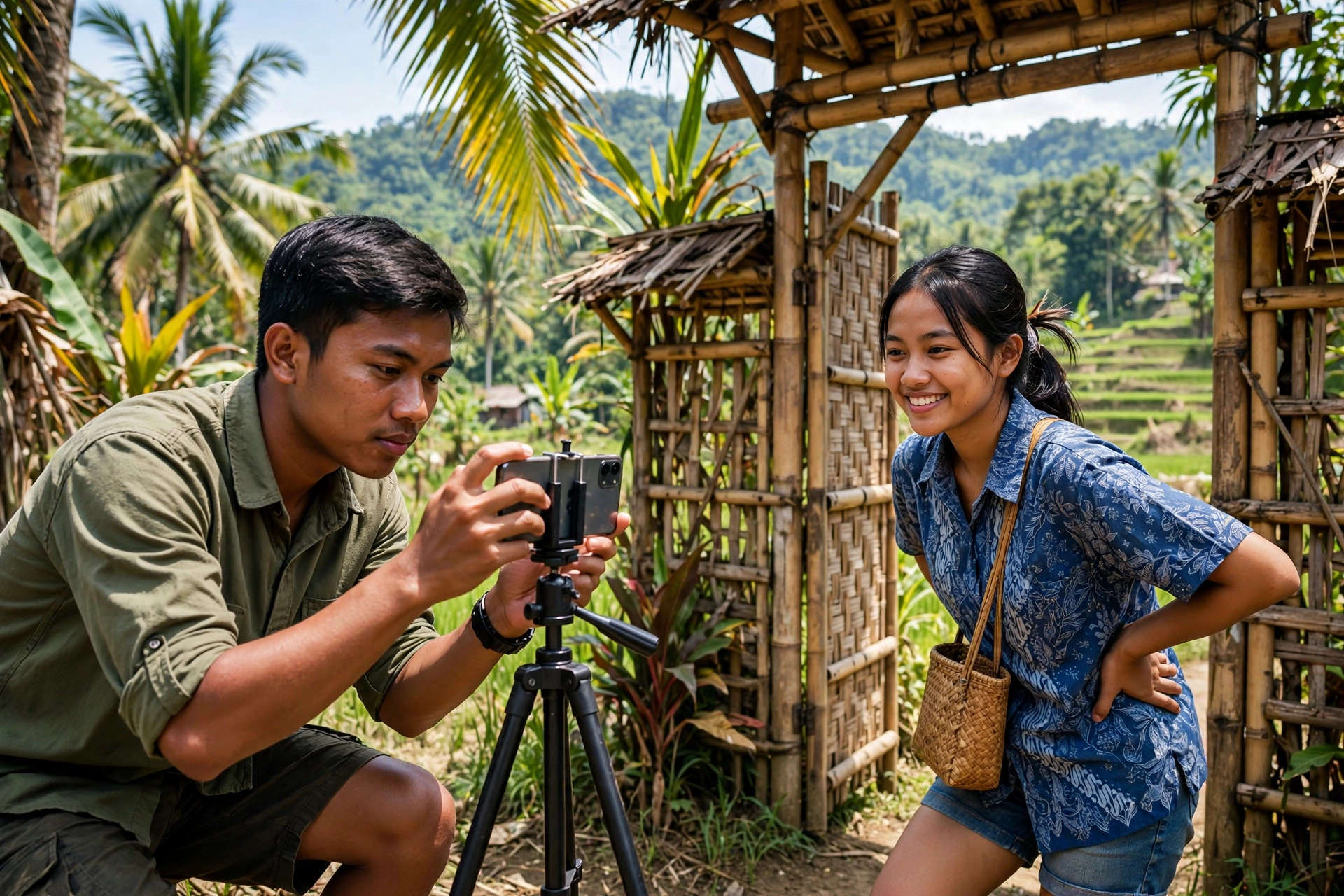 Pemuda desa mempromosikan desa wisata melalui konten digital di ponsel