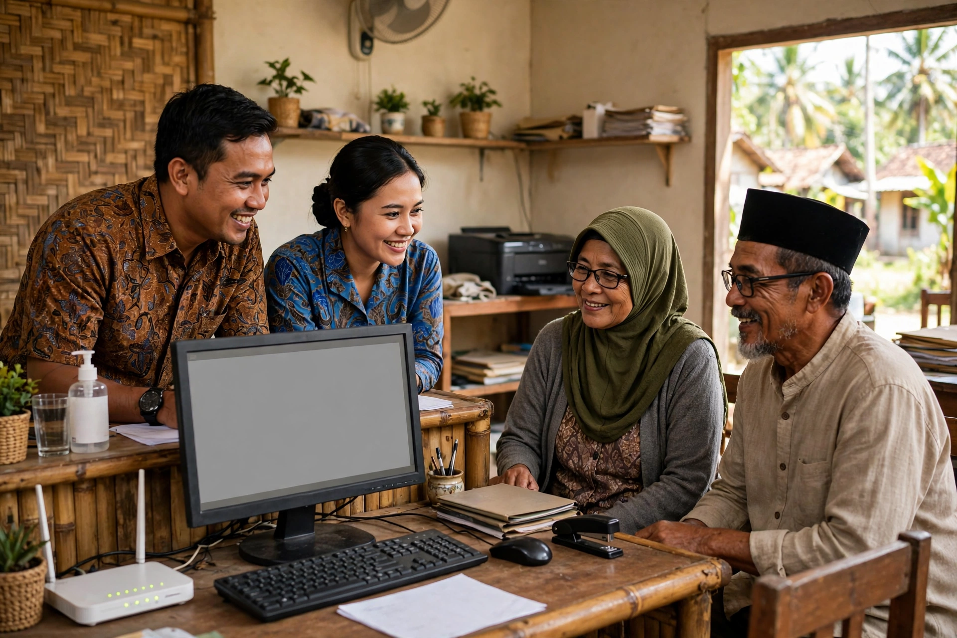 Petugas desa melayani warga dengan infrastruktur digital desa