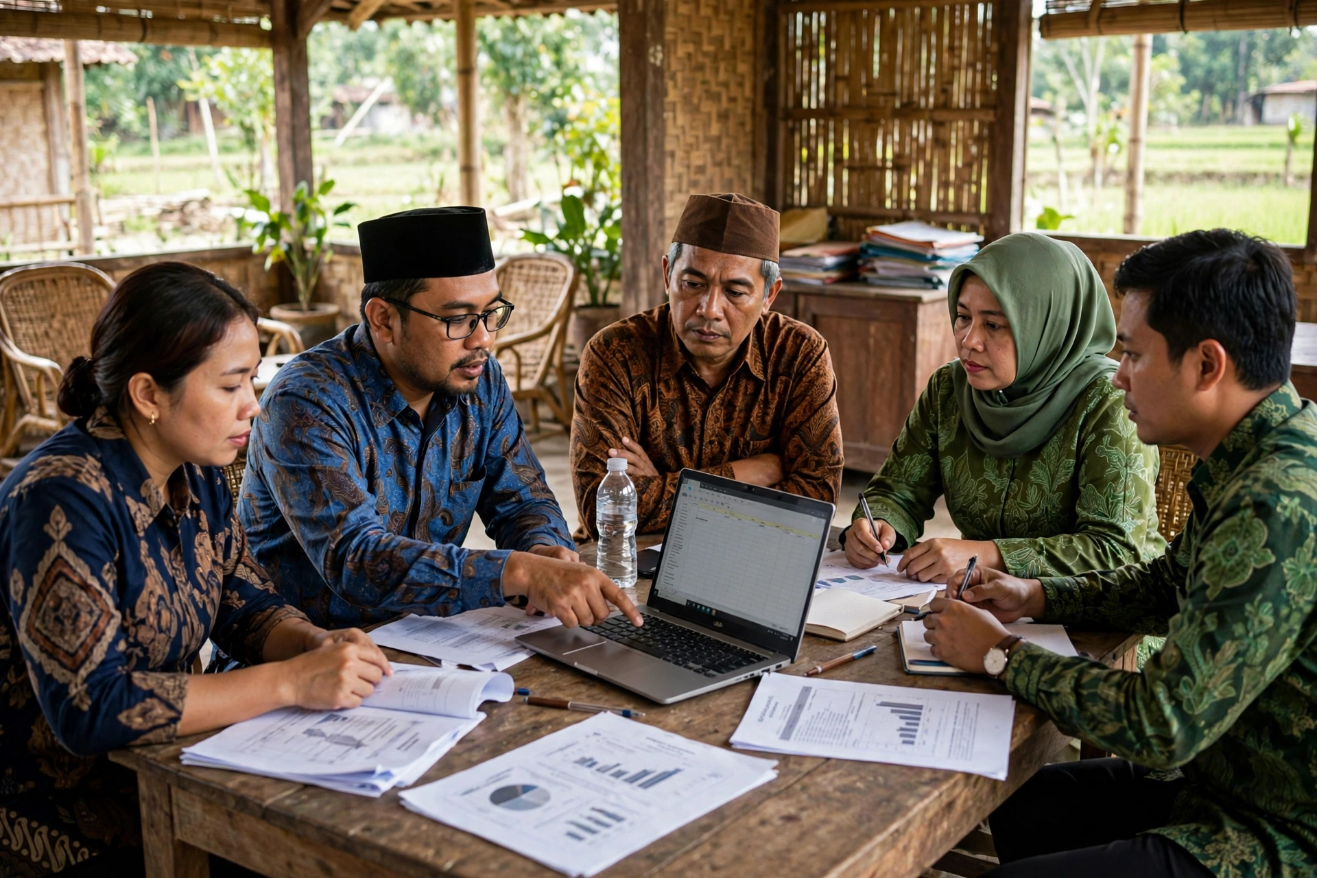 Desa tanggap data dalam musyawarah membahas informasi desa