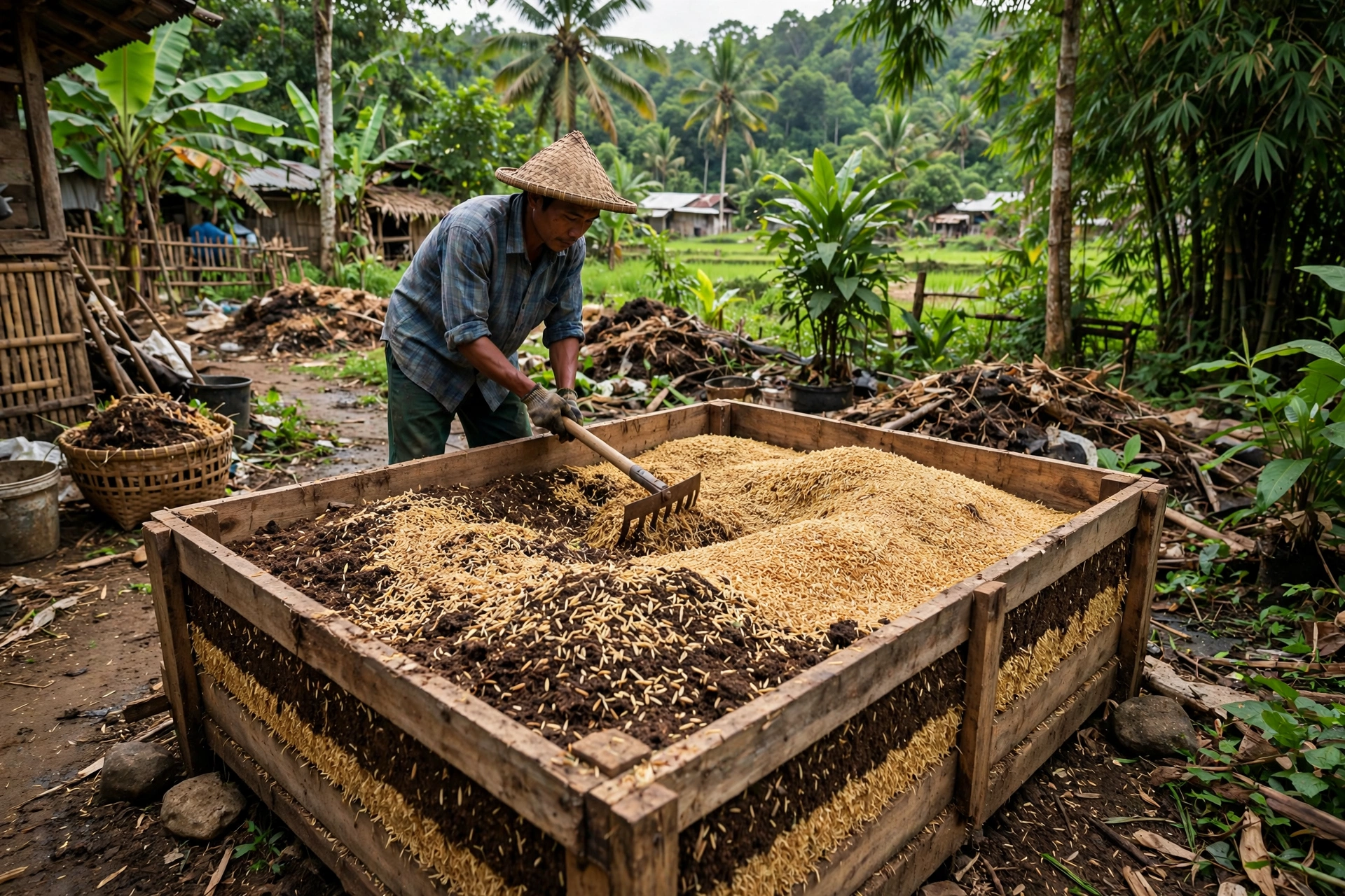 Biofilter sederhana untuk pengendalian bau dalam pengolahan sampah desa