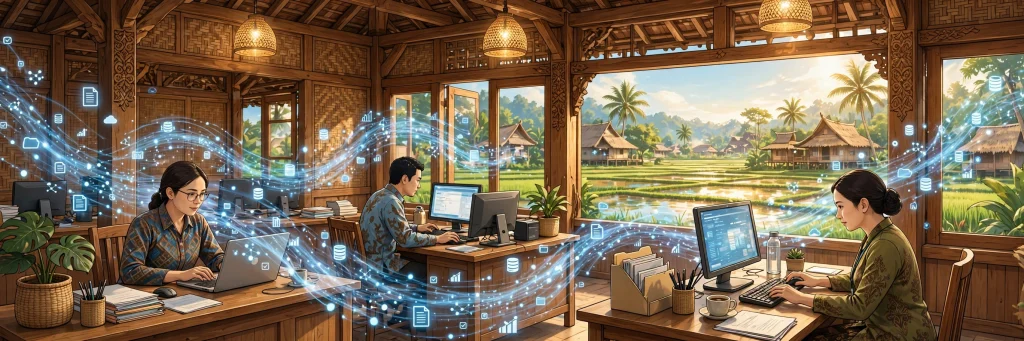 ilustrasi integritas data administrasi kependudukan di sistem informasi desa