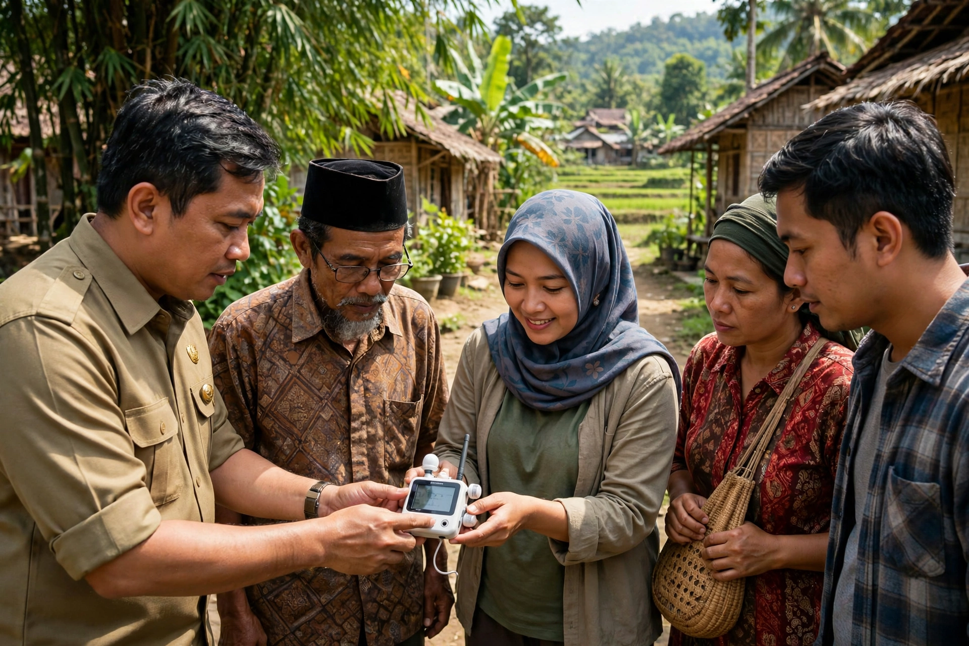 Pemantauan kualitas udara desa bersama perangkat desa