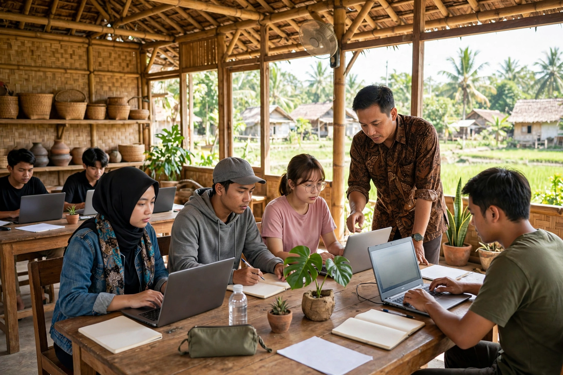 Pelatihan keterampilan kerja warga desa dengan sistem informasi desa