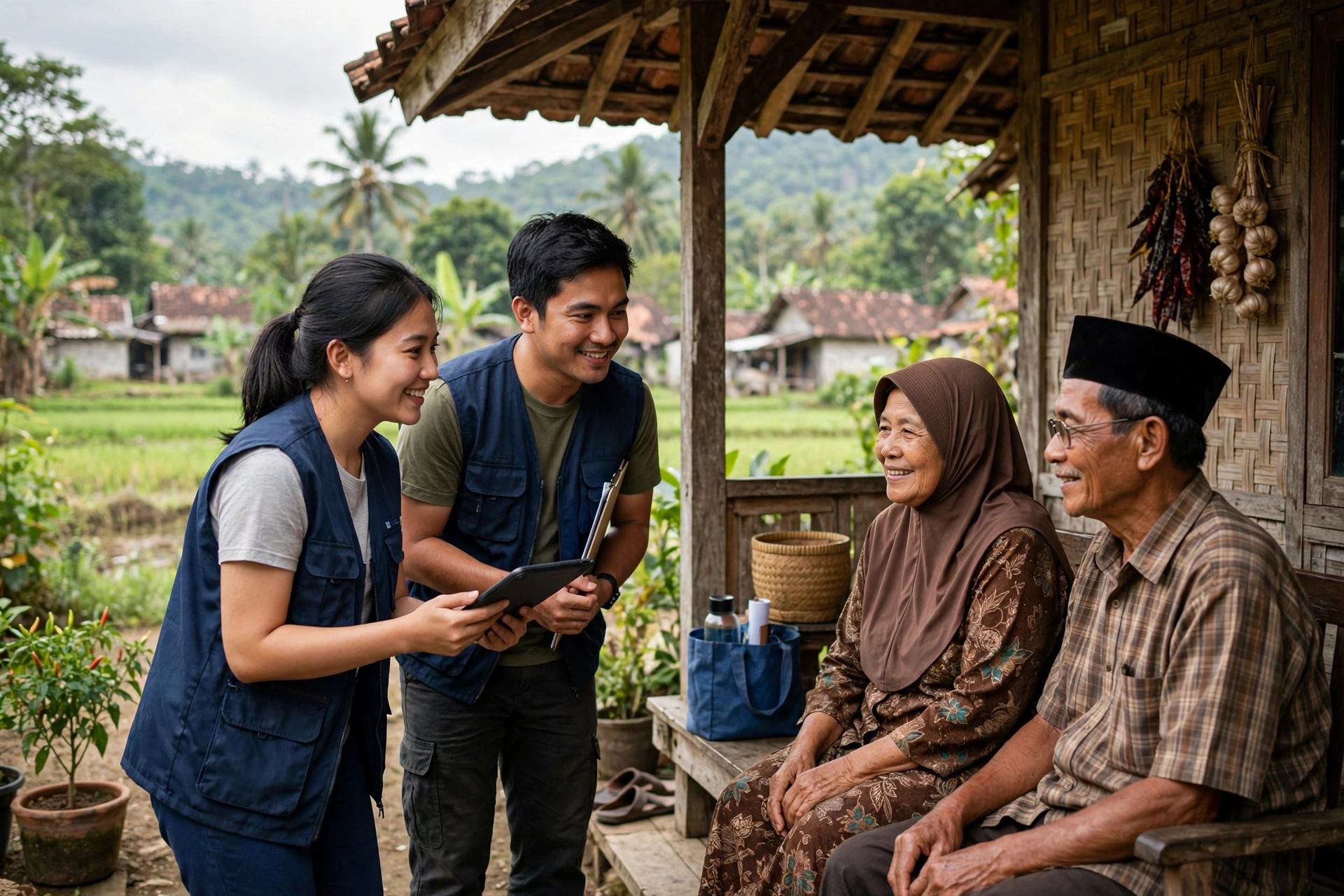 Petugas PBB Desa mendata warga desa dengan data akurat