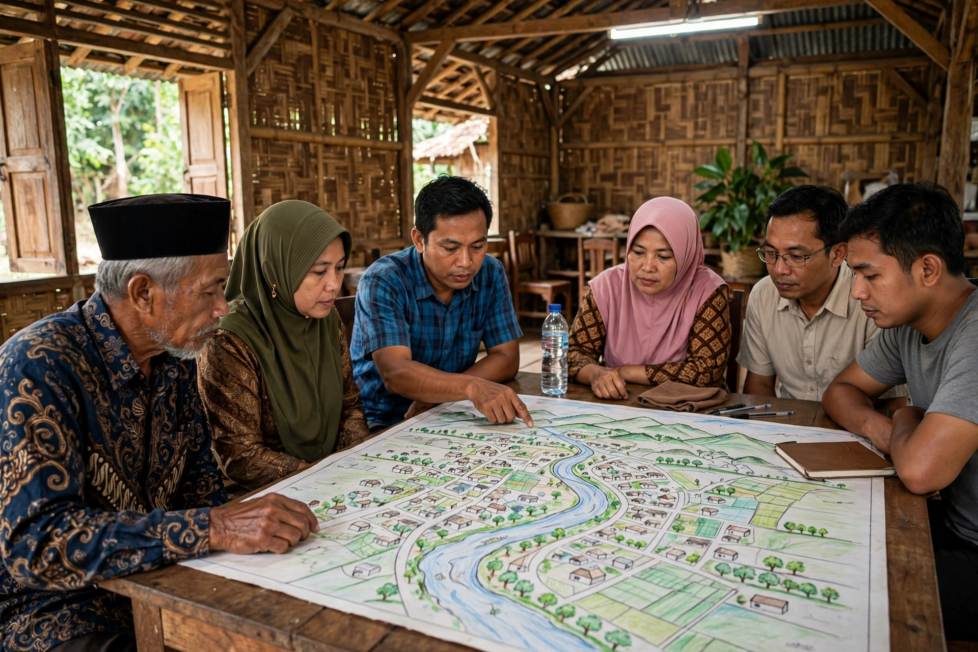 Musyawarah desa membahas PBB Desa dan data akurat pembangunan