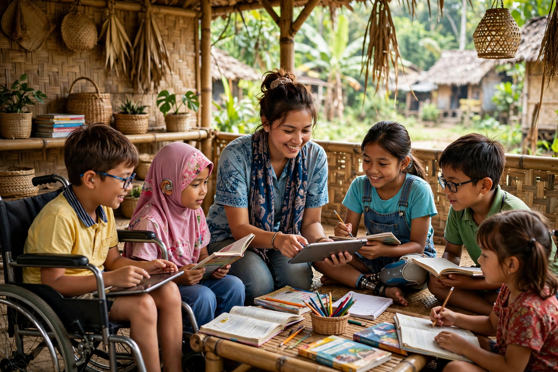 Pendidikan inklusif desa: anak desa belajar bersama di sudut belajar
