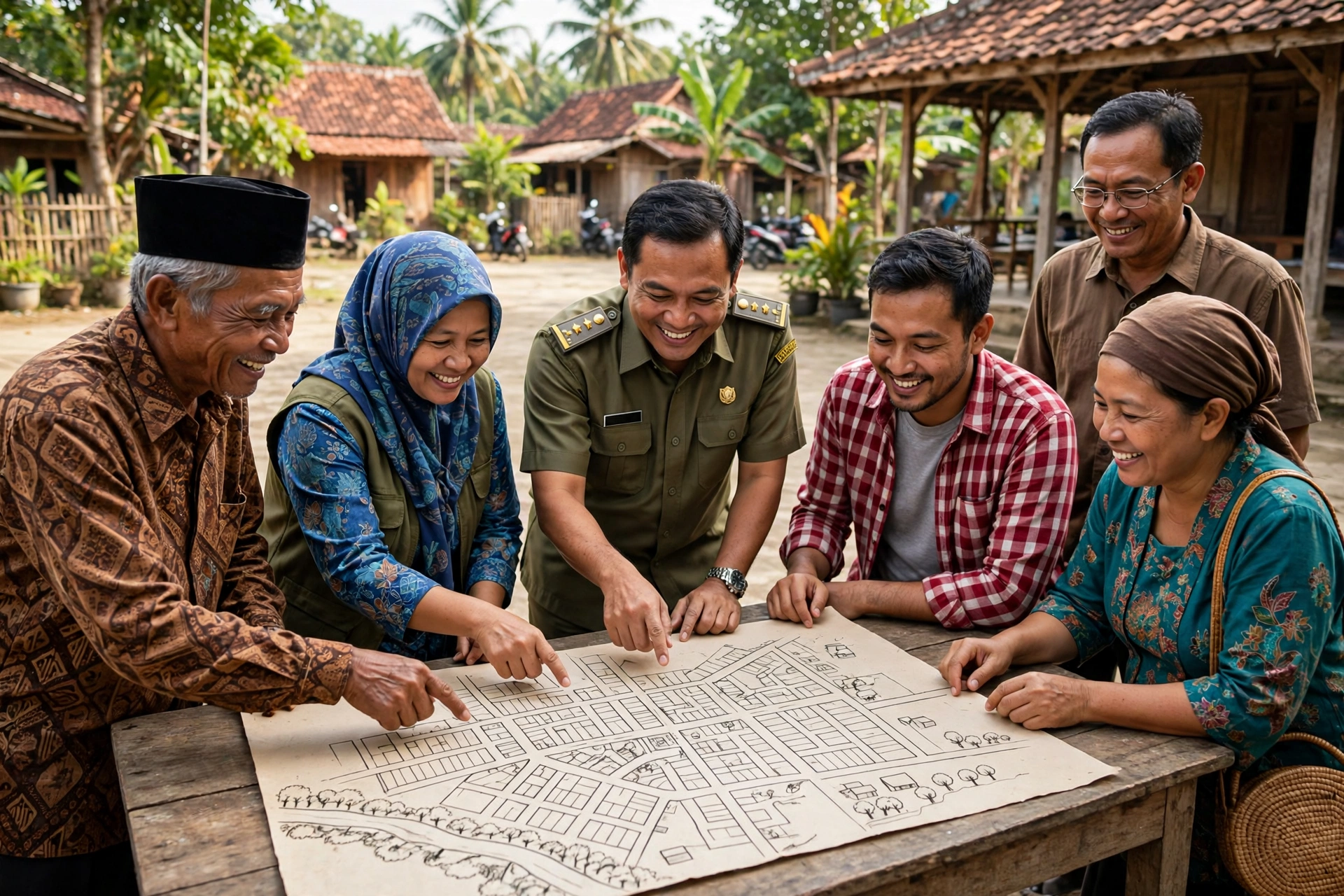 Peta blok desa dibahas perangkat desa bersama warga