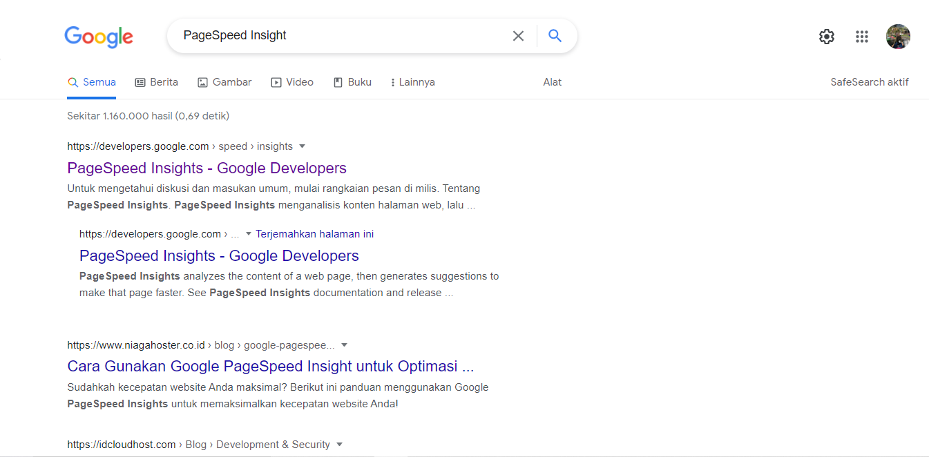 kalian mencari website PageSpeed Insight